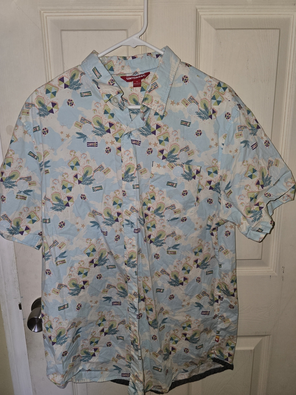 UNIONBAY Light Blue Tropical Print Button-Up Shirt